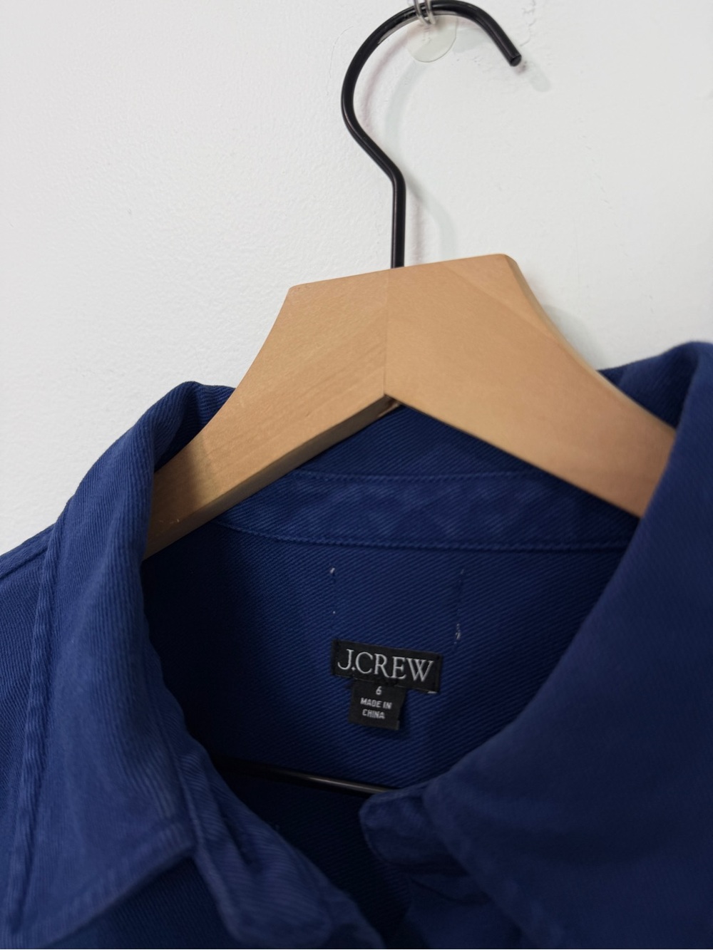 J.Crew Cargo Cropped Shirt Jacket In Chino Heritage Blue Size 6 - Picture 5 of 7